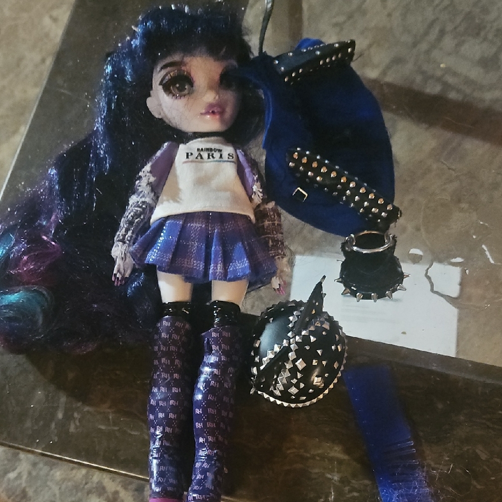 Trendy Doll with Blue and Purple Outfit